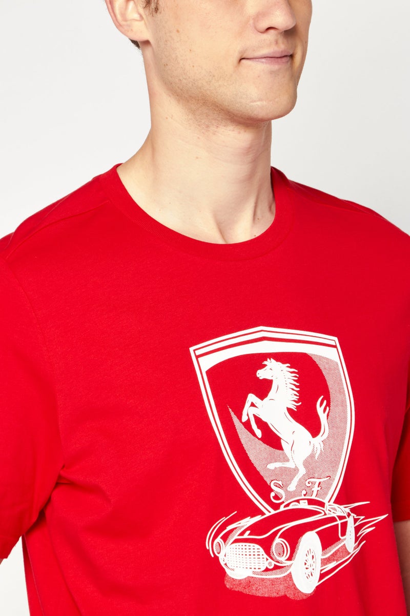 PUMA تي شيرت رياضي قصير الأكمام للرجال من بومة × سكوديريا فيراري، أحمر - Image 2